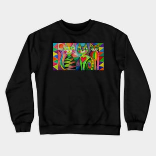 3 colourful cats Crewneck Sweatshirt